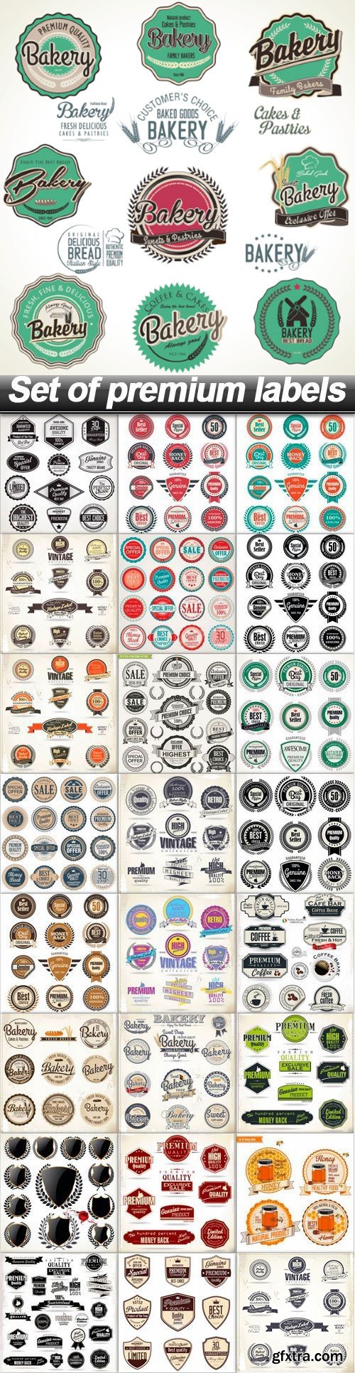 Set of Premium Labels 25xEPS