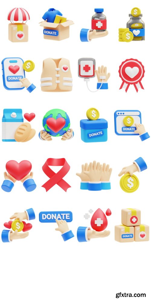 Iconscout - Charity 3D Icon Pack