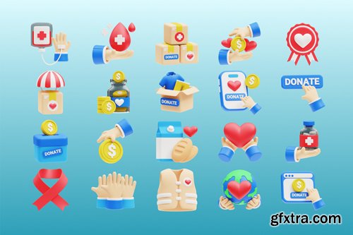 Iconscout - Charity 3D Icon Pack