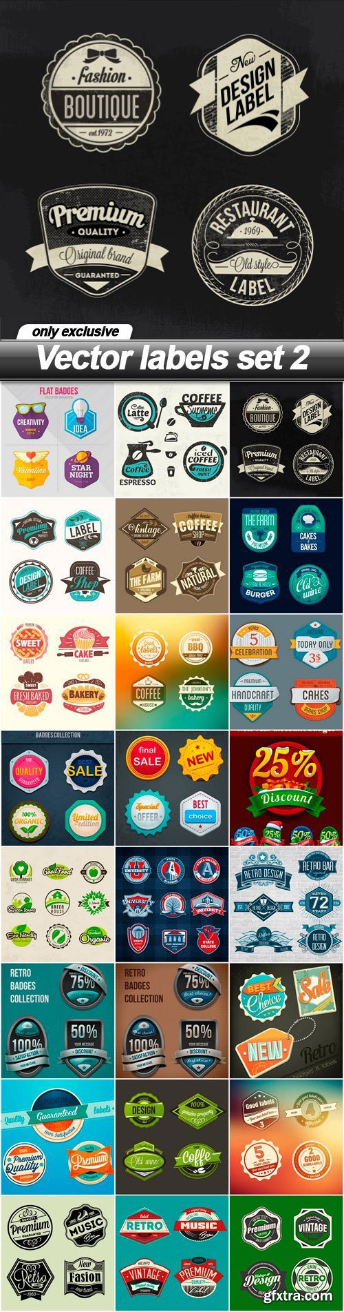 Vector Labels Set #2, 24xEPS