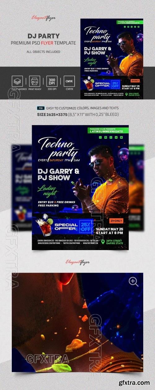 DJ Party Flyer - Premium Flyer template (PSD) DJ Party Flyer - Premium Flyer template (PSD)