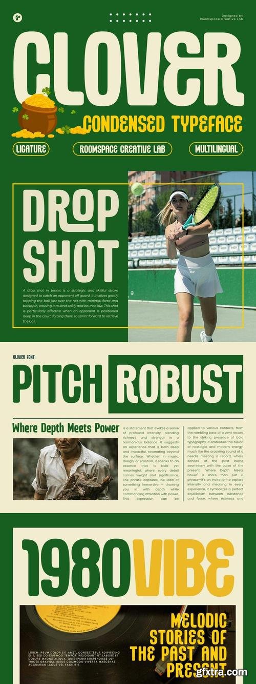 Clover Condensed - Elegant Modern Typeface Font