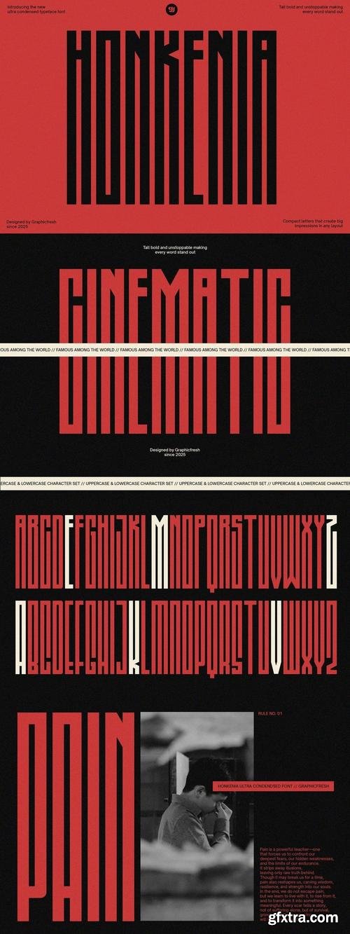 Honkenia - The Ultra Condensed Font