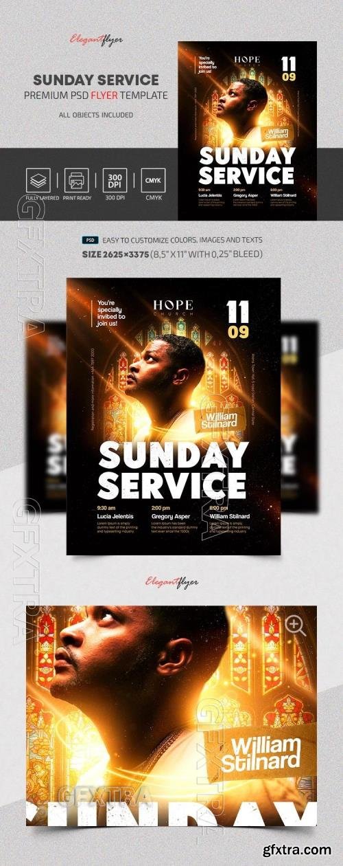 Sunday Service Flyer - Premium Flyer template (PSD) Sunday Service Flyer - Premium Flyer template (PSD)