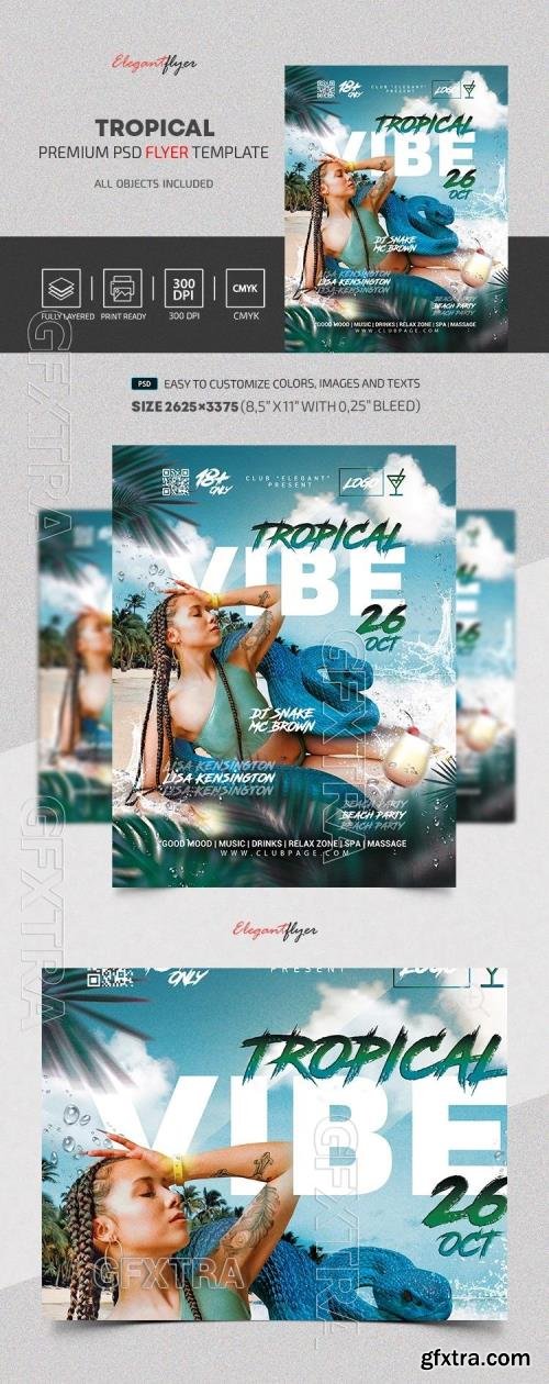 Tropical Party Flyer - Premium Flyer template (PSD)