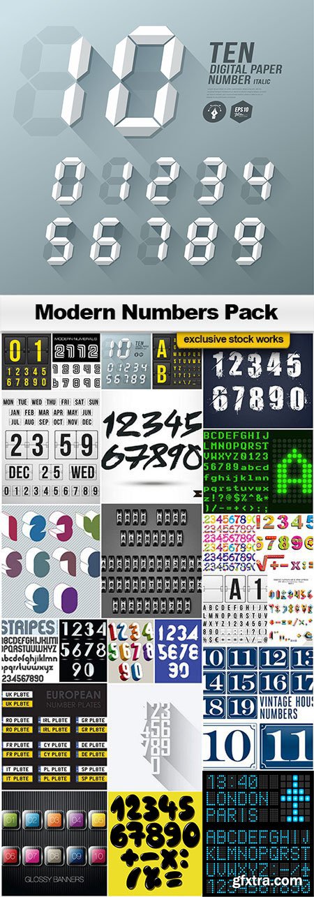 Modern Numbers Pack 24xEPS