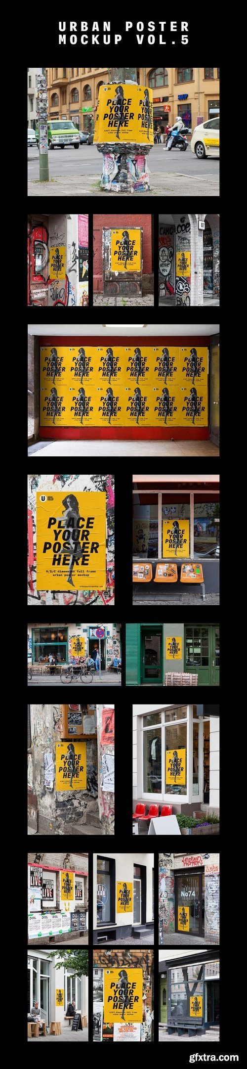 CM - Urban Poster Mockup Bundle 1418745