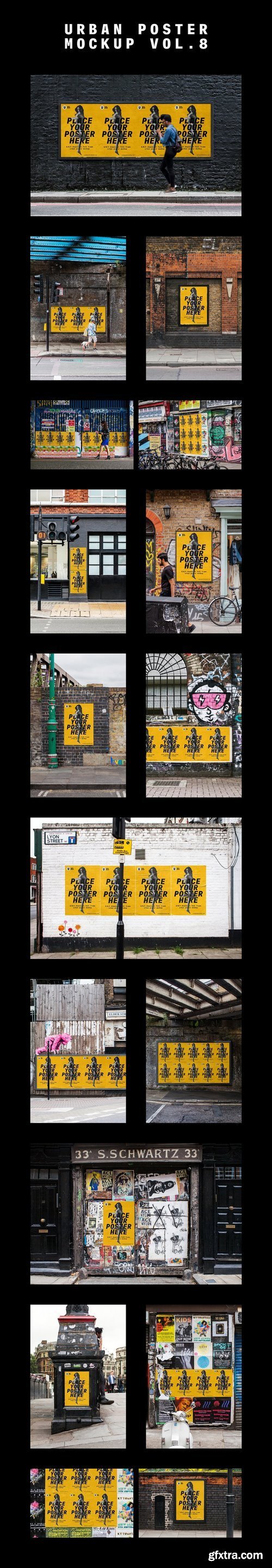 CM - Urban Poster Mockup Bundle 1418745