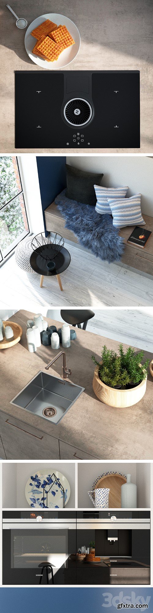 3dsky Pro - Kitchen NOLTE Stone (vray GGX, corona PBR)