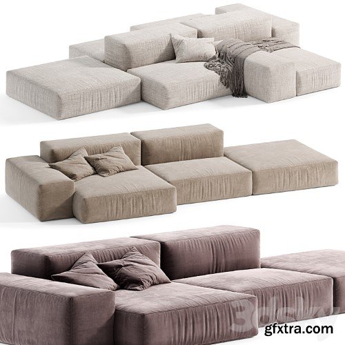 3dsky Pro - Extrasoft Living Modular Sofa by Italini, Modular sofa