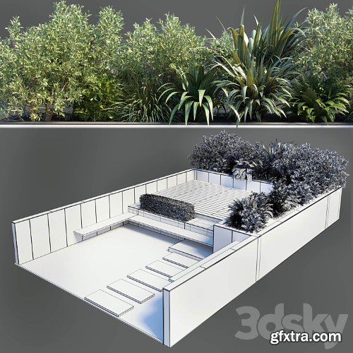 3dsky Pro - Backyard - Urban Environment_Urban Furniture_Green Benches 19