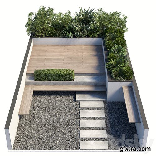3dsky Pro - Backyard - Urban Environment_Urban Furniture_Green Benches 19