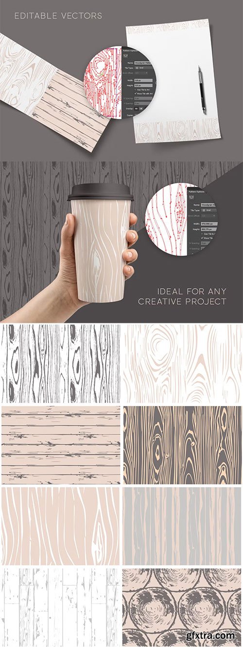 Woodgrain Seamless Vector Patterns 694776