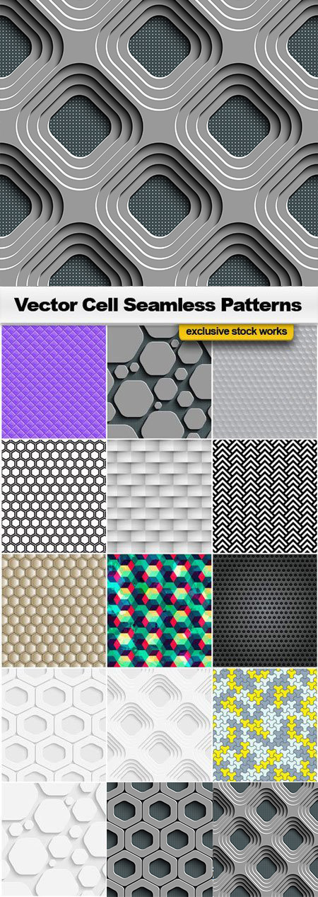 Vector Cell Seamless Patterns 15xEPS
