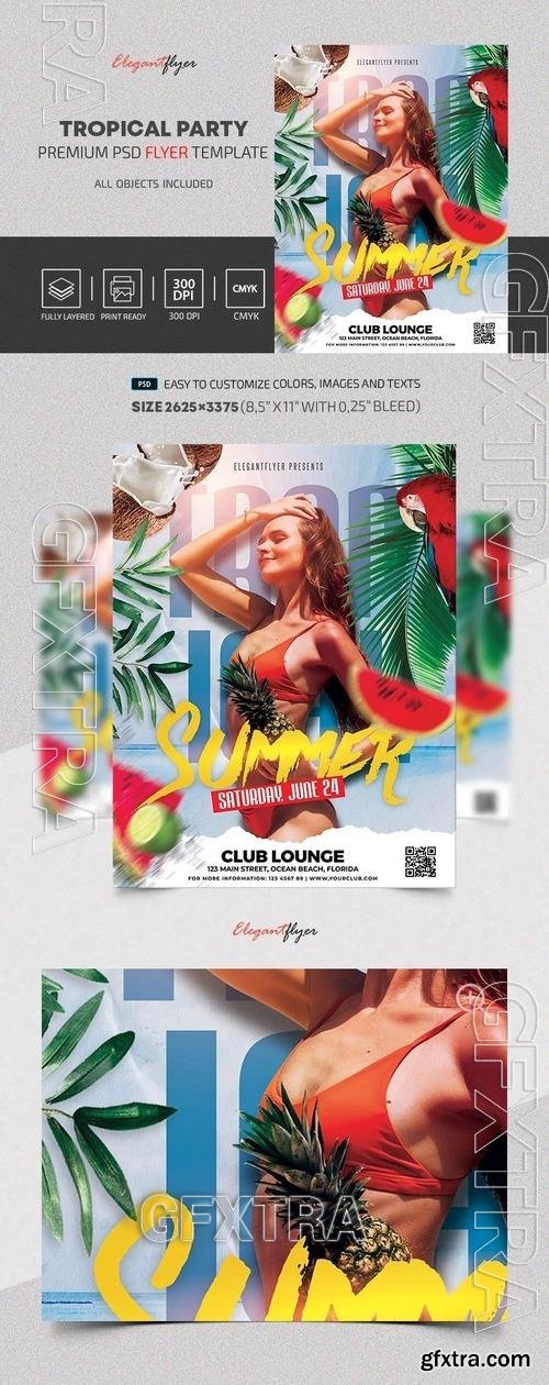 Tropical Party Flyer - Premium Flyer template (PSD)
