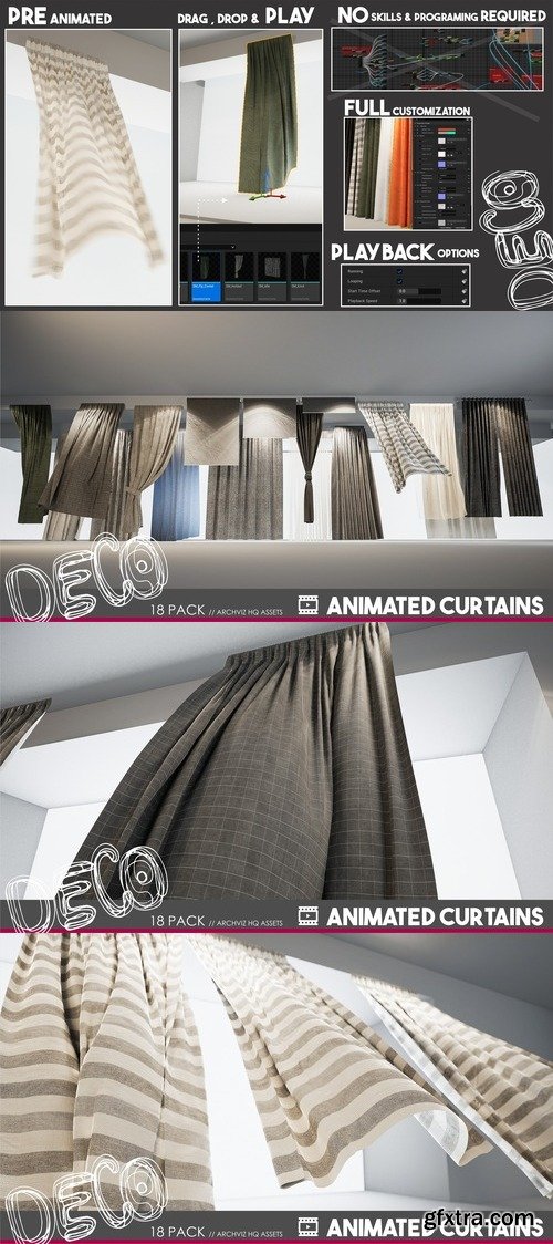 ArchViz Animated Curtains vol. 1 v5.3+