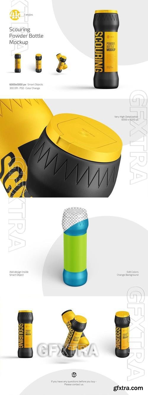 Scouring Powder Bottle Mockup Set 3JLQ2MV