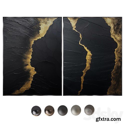 3dsky Pro - MINIMALIST ABSTRACT PAINTING ABAV493 and 498