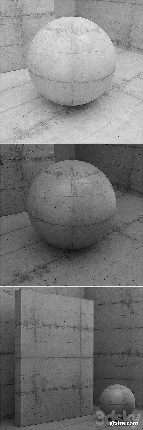 3dsky Pro - Material (seamless) - coating, concrete, plaster set 50