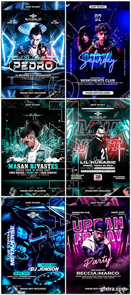 25 Psd party flyer social media banner template set
