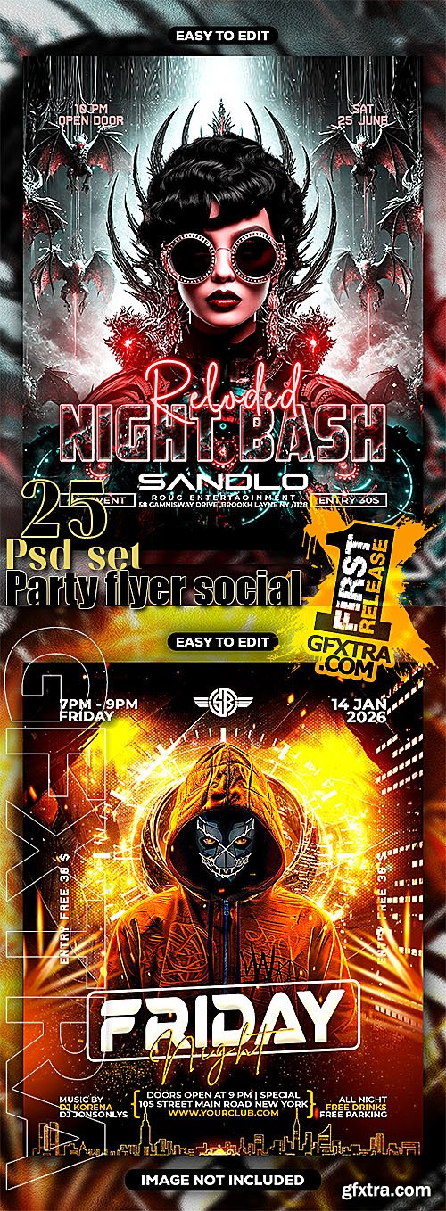 25 Psd party flyer social media banner template set