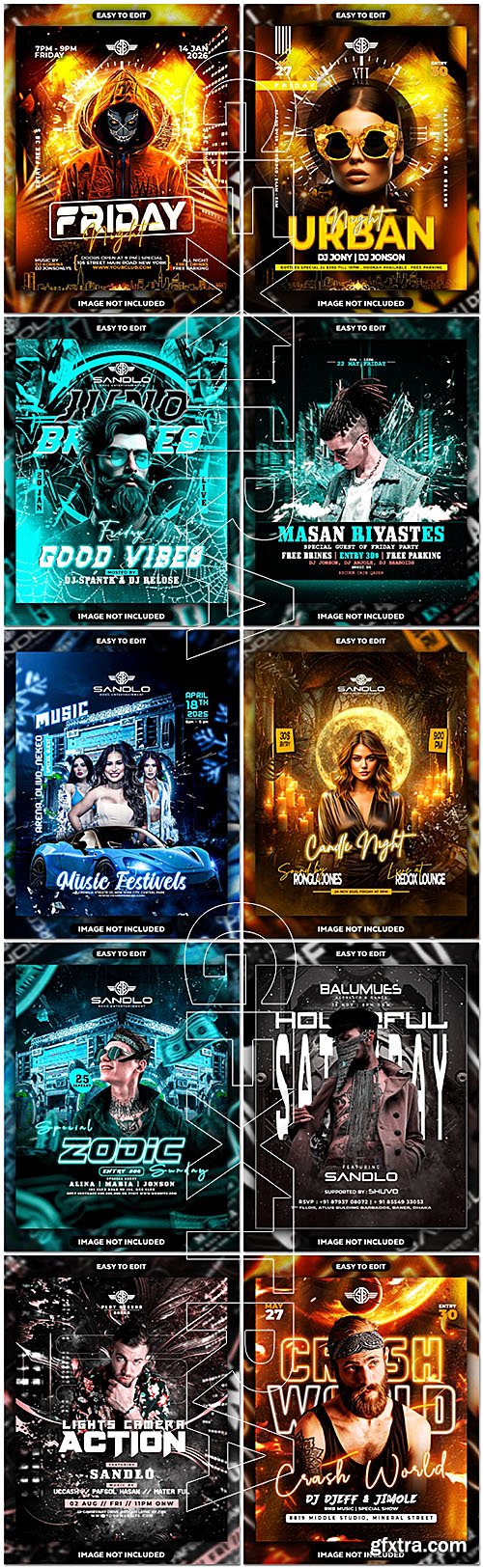 25 Psd party flyer social media banner template set