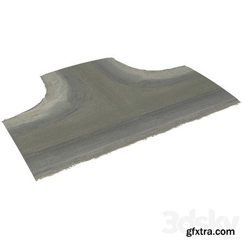 3dsky Pro - Seamless two lane road with crossroads