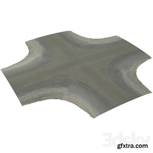 3dsky Pro - Seamless two lane road with crossroads