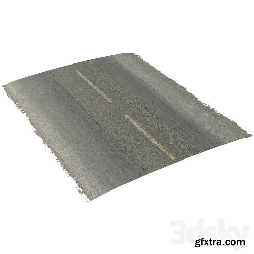 3dsky Pro - Seamless two lane road with crossroads