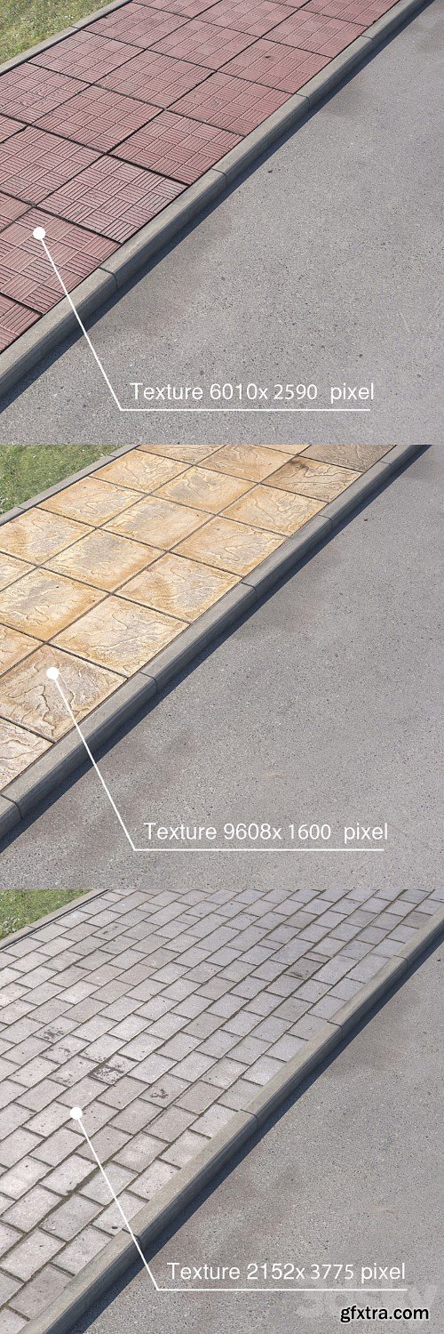 3dsky Pro - 3 variants of pavement with road set_2