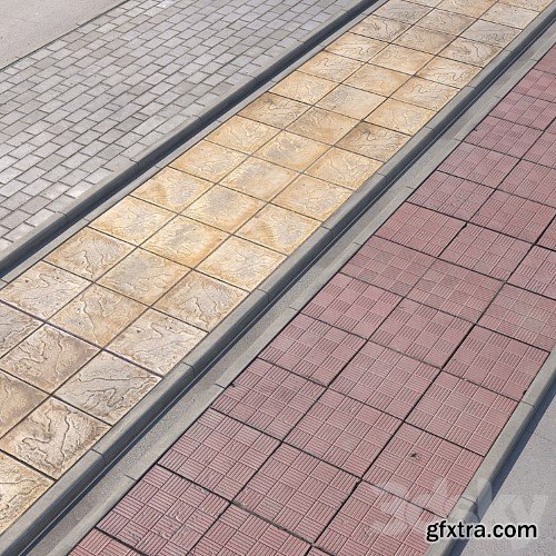 3dsky Pro - 3 variants of pavement with road set_2