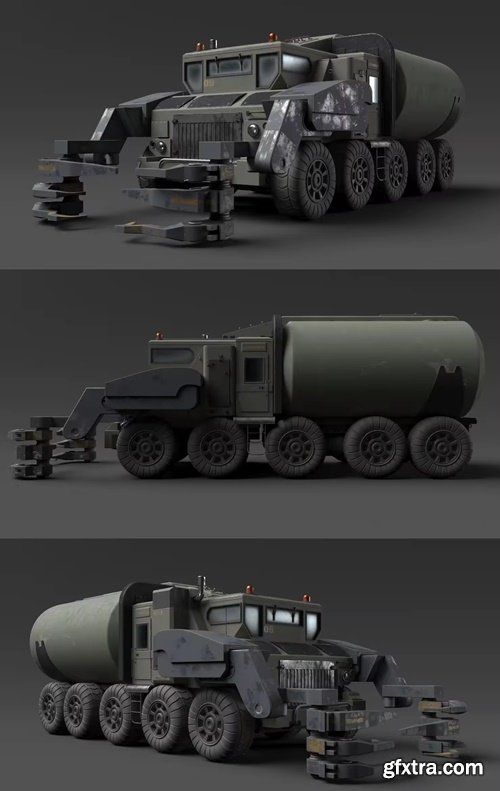 High poly model Military Truck 3D Model