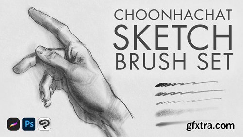 Choonhachat SKETCH - Procreate/Photoshop/CS Paint Pencil Brush Set