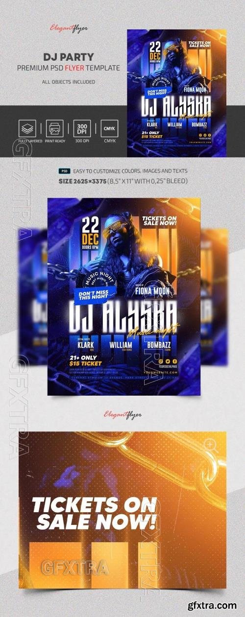 DJ Party Flyer - Premium Flyer template (PSD)