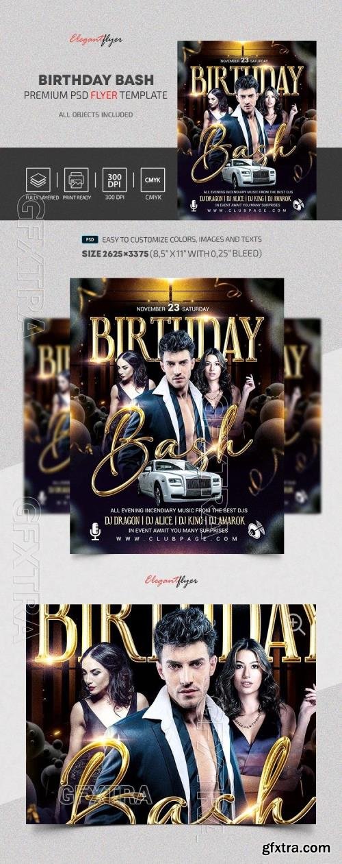 Birthday Bash in Style - Premium Flyer template (PSD)