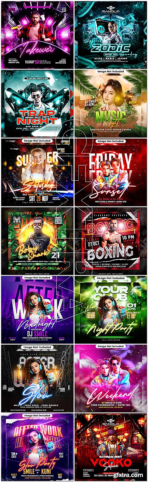 28 Psd party flyer social media banner template set