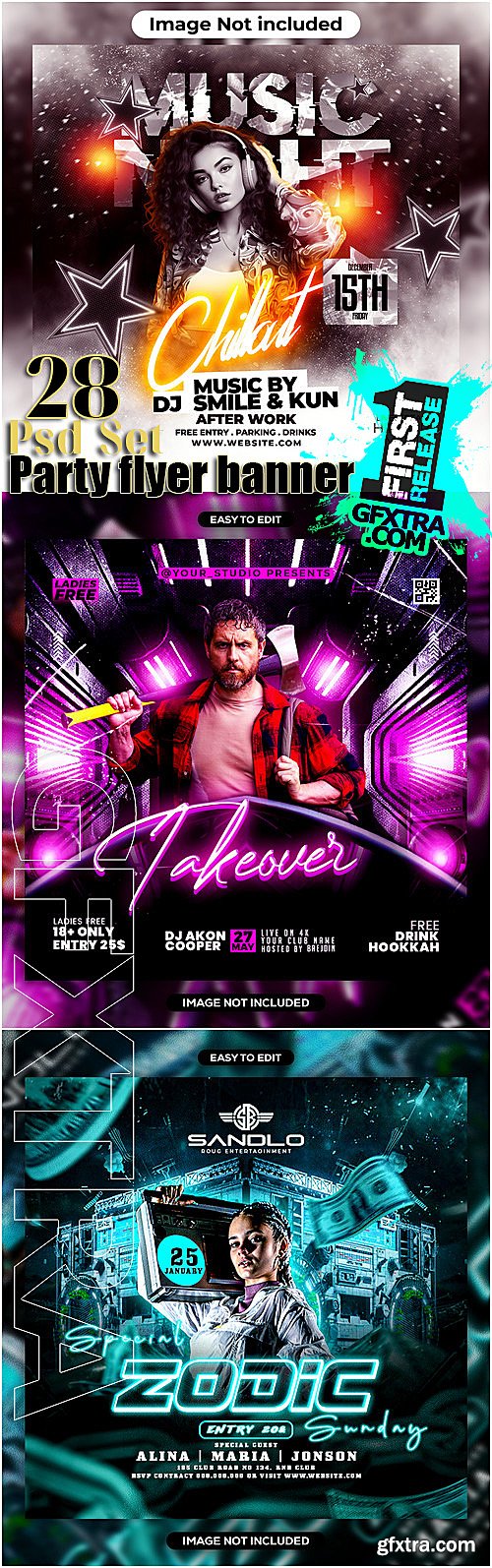 28 Psd party flyer social media banner template set