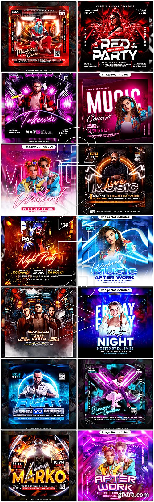 28 Psd party flyer social media banner template set