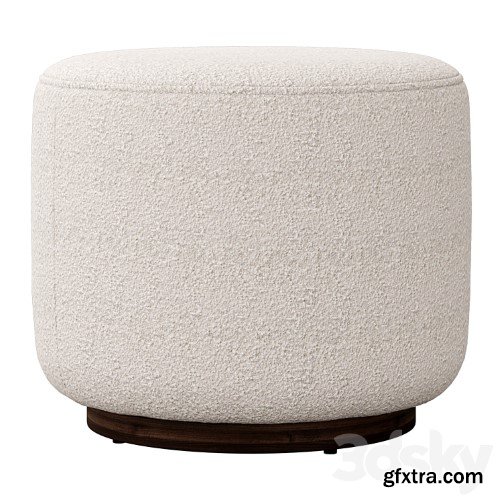3dsky Pro - Sinclair Round Boucle Ottoman Whistler Oyster Suede by Four Hands