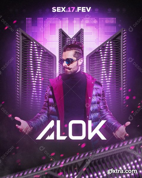 Designi - Flyer Evento Eletrônico de Alok Social Media PSD Editável