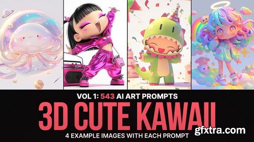 543 Midjourney Prompts for 3D Cute Kawaii
