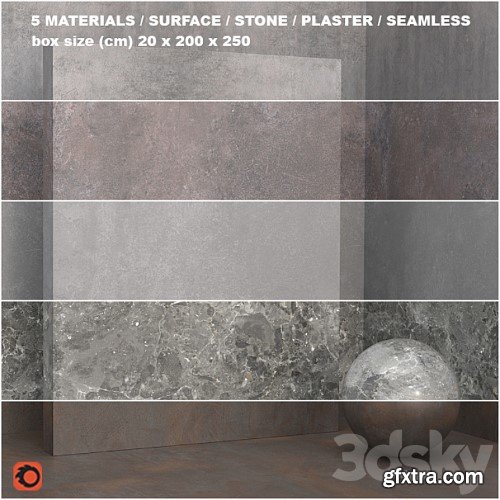 3dsky Pro - 5 materials (seamless) - coating, plaster - set 29