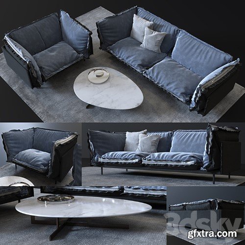 3dsky Pro - Sofa and chair Auto-reverse, coffee table Douglas