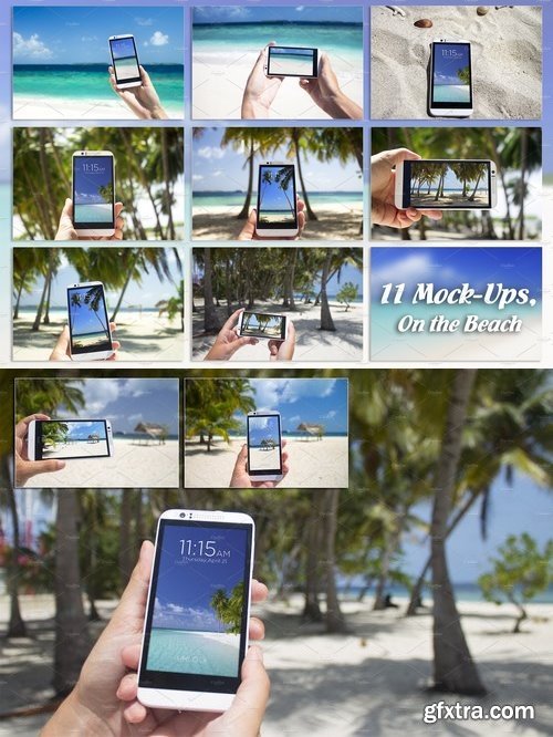 CM - Bundle, Smartphone, 11 Mock Up,Beach 1359150