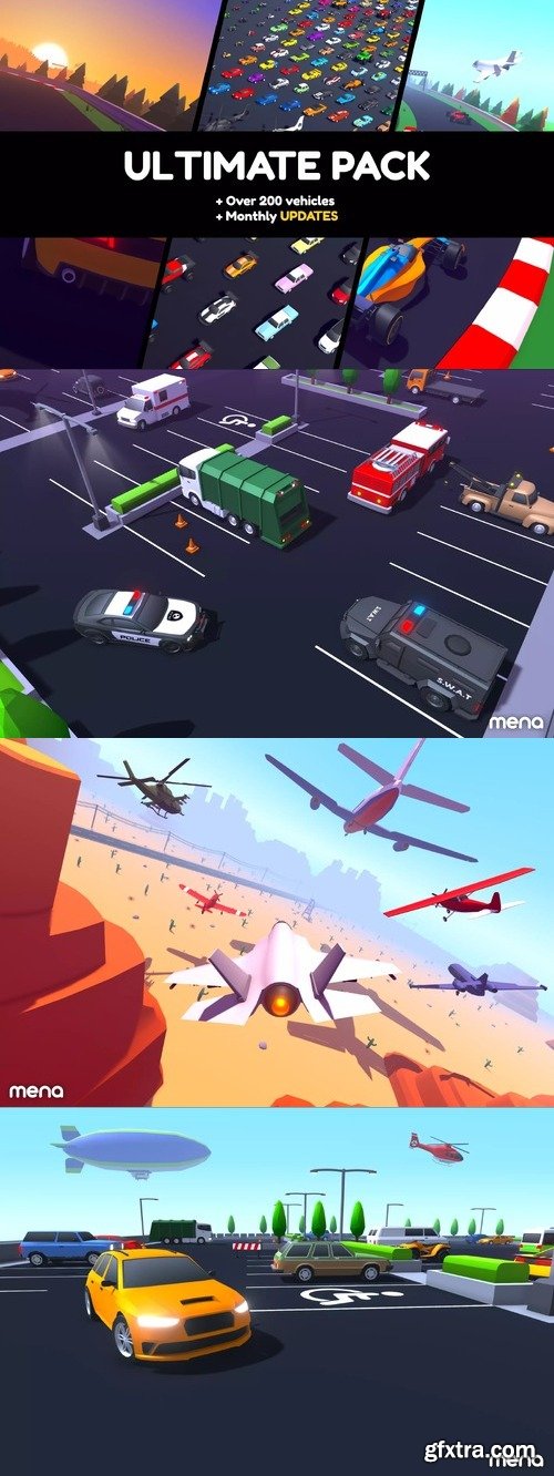 ARCADE: Ultimate Vehicles Pack - Low Poly Cars v2025.01 (04 Jan 2025)