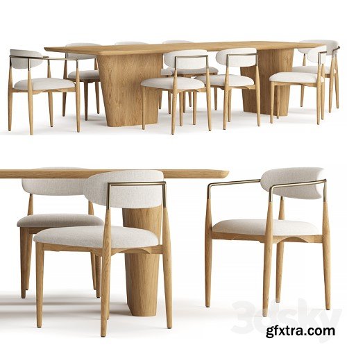 3dsky Pro - RH Dalia Rectangular Dining Table