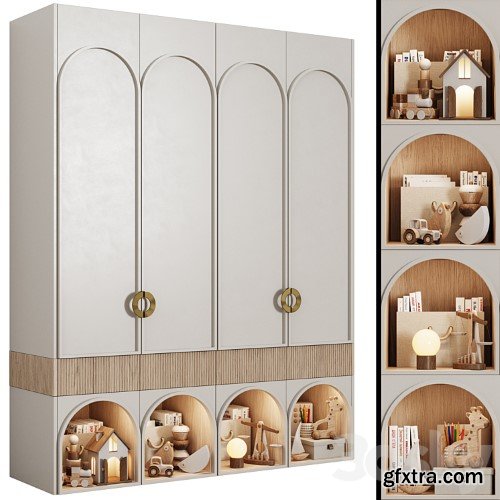 3dsky Pro - Children\'s modular wardrobe in neoclassical style 10