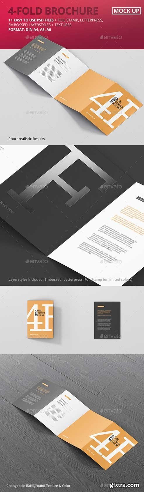Graphicriver - 4-Fold Brochure Mockup - Din A4 A5 A6 20204788