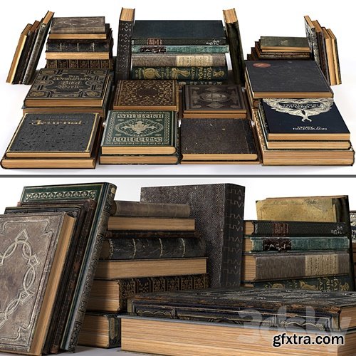 3dsky Pro - Book Stack Set Classic Old