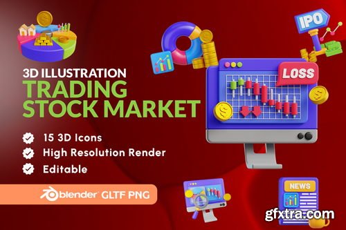 Iconscout - Trading & Stock Market 3D Icon Pack